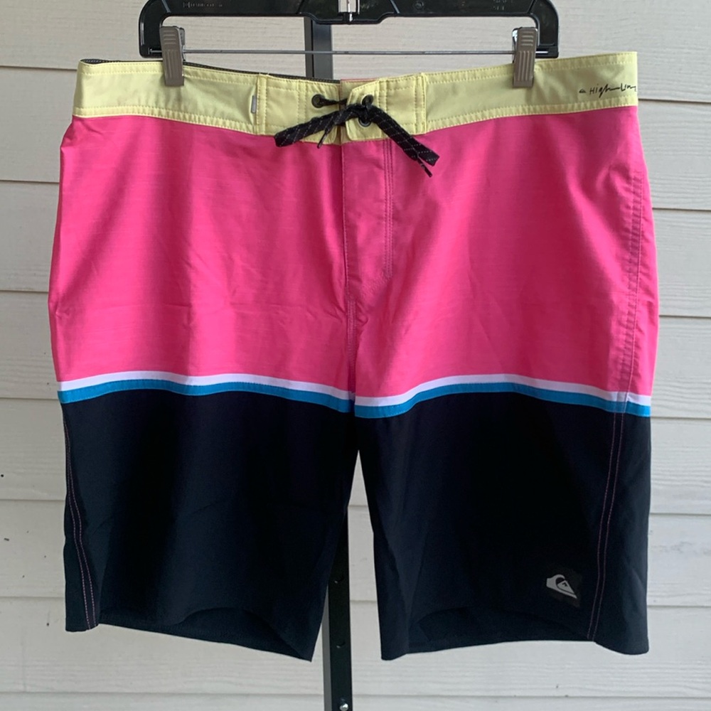 Quicksilver dryflight water repellent swim trunks board stretch shorts 36